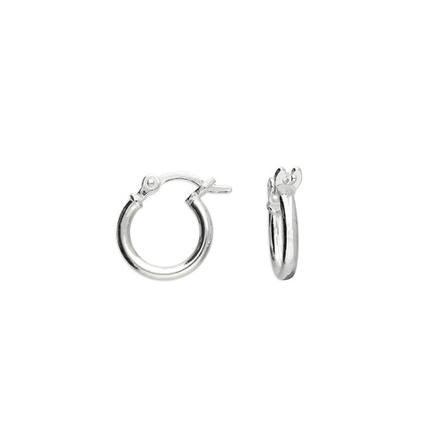 Silver hinged wire hoop earrings complete with presentation box