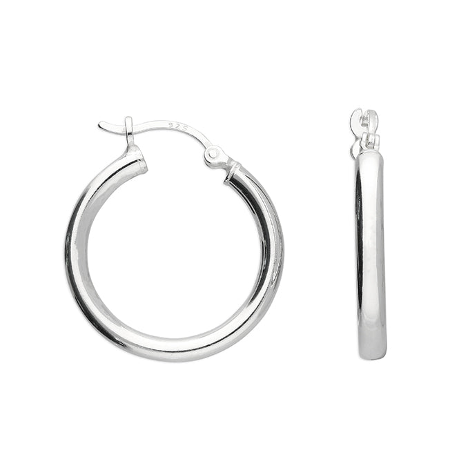 Silver Creole hoop earrings complete with presentation box