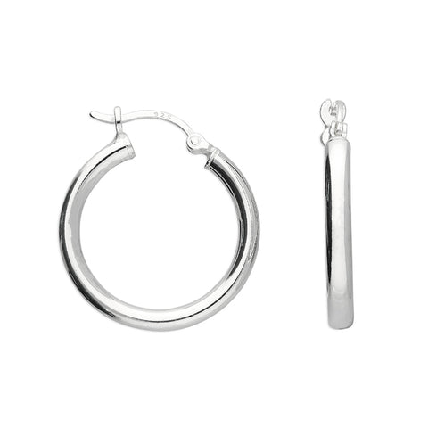 Silver Creole hoop earrings complete with presentation box