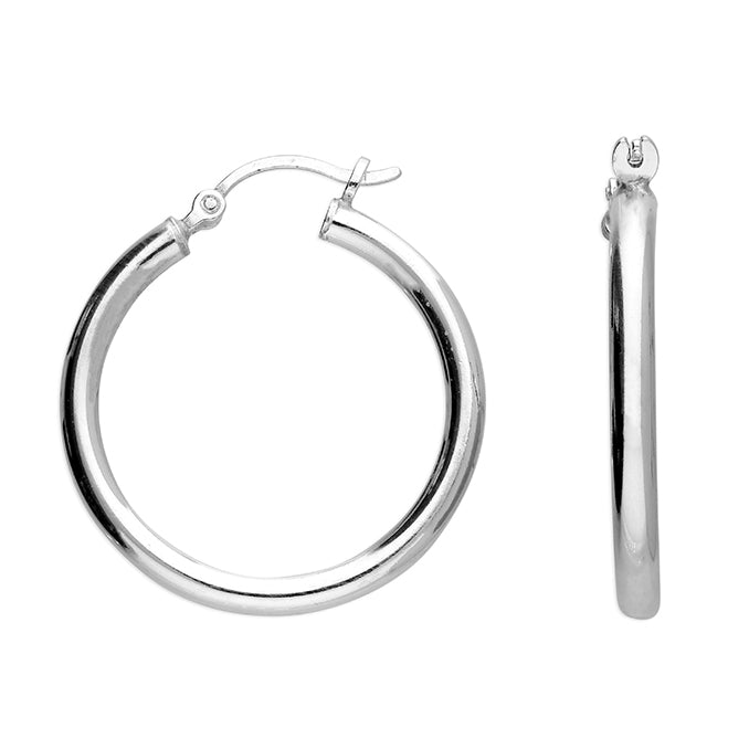 Silver Creole hoop earrings complete with presentation box