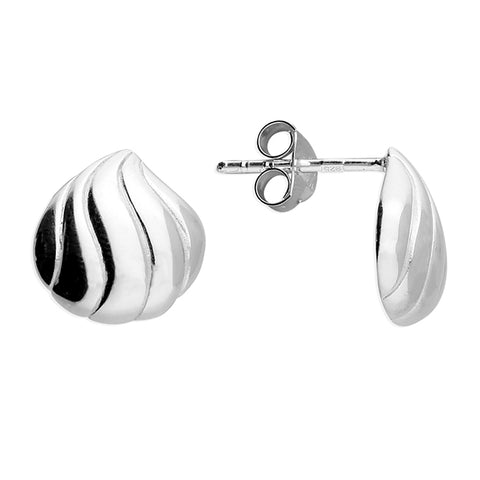 Silver plain stud earrings complete with presentation box