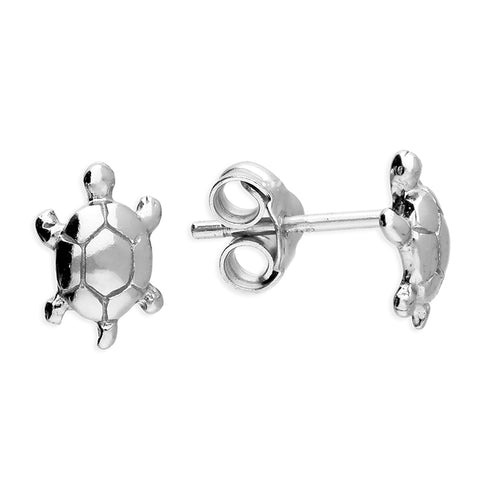 Silver plain stud earrings complete with presentation box