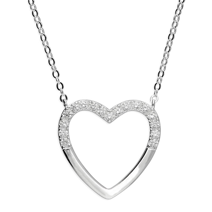 Silver Cubic Zirconia pendant and chain complete with presentation box
