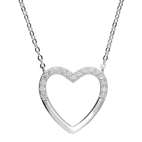 Silver Cubic Zirconia pendant and chain complete with presentation box