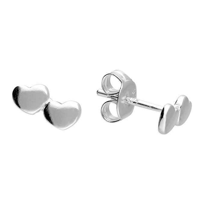 Silver plain stud earrings complete with presentation box