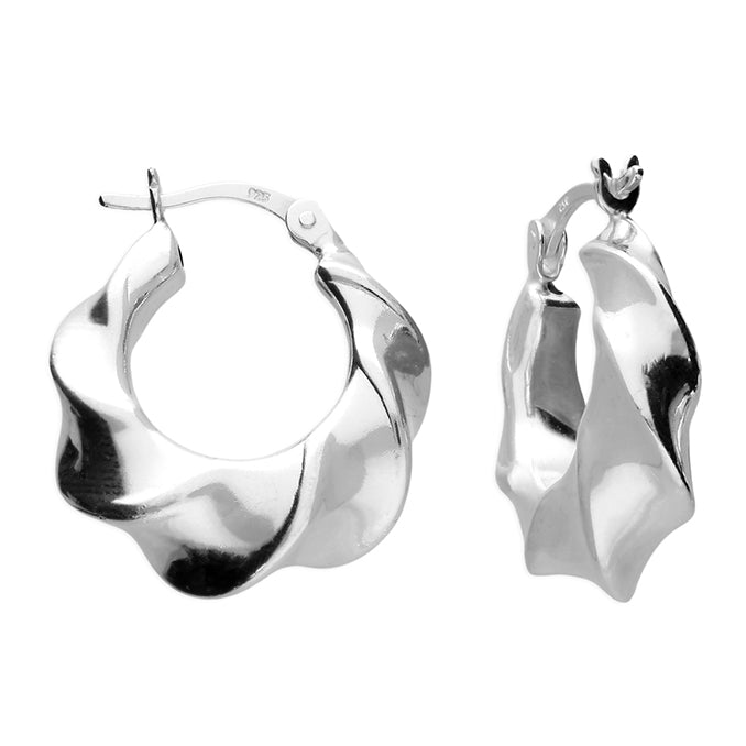Silver Creole hoop earrings complete with presentation box