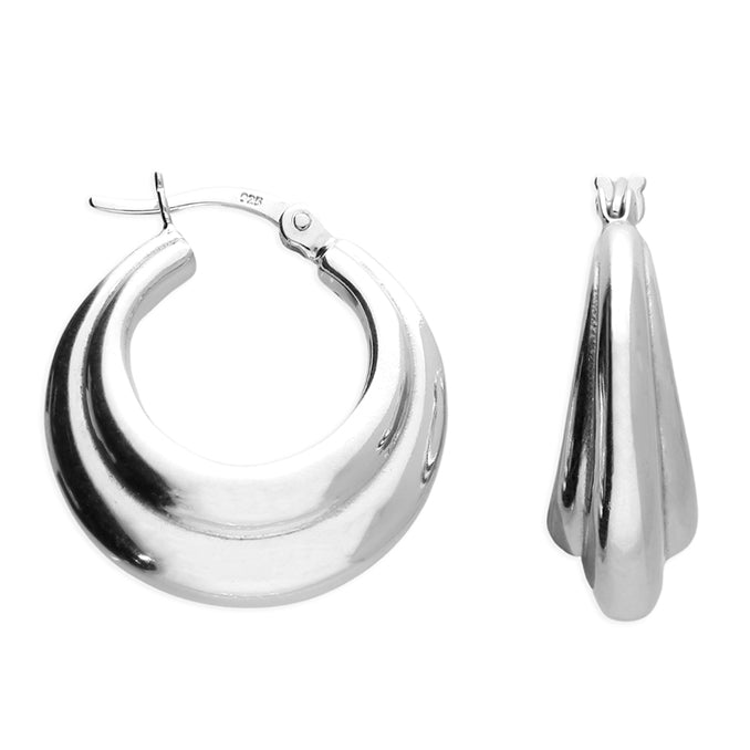 Silver Creole hoop earrings complete with presentation box