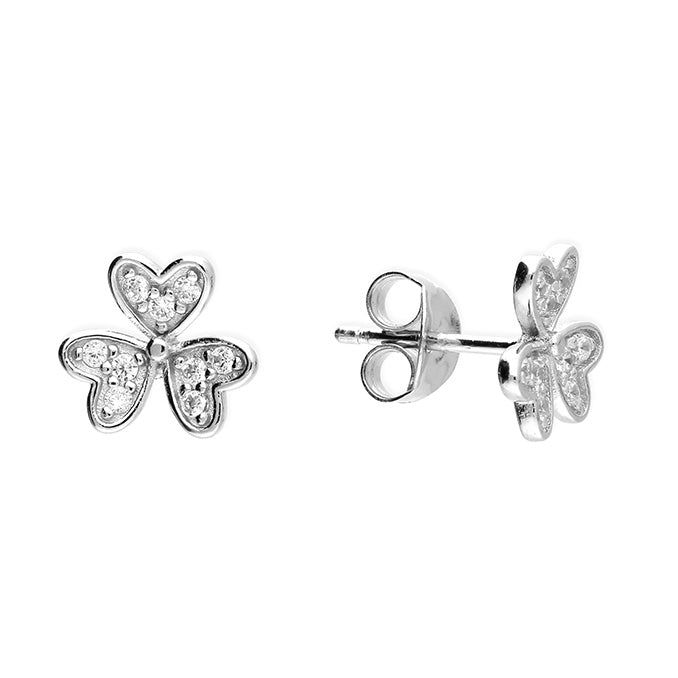 Silver Cubic Zirconia stud earrings complete with presentation box