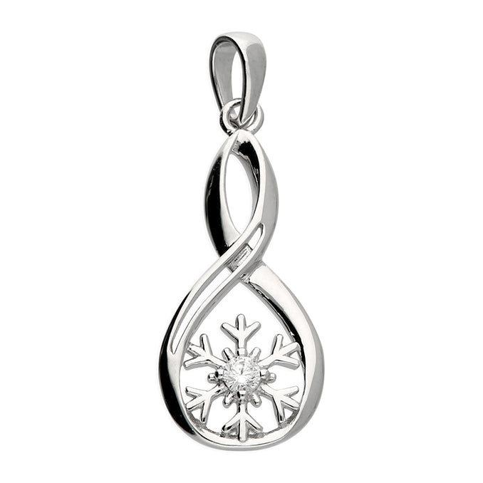Silver Cubic Zirconia pendant and chain complete with presentation box
