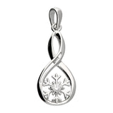 Silver Cubic Zirconia pendant and chain complete with presentation box