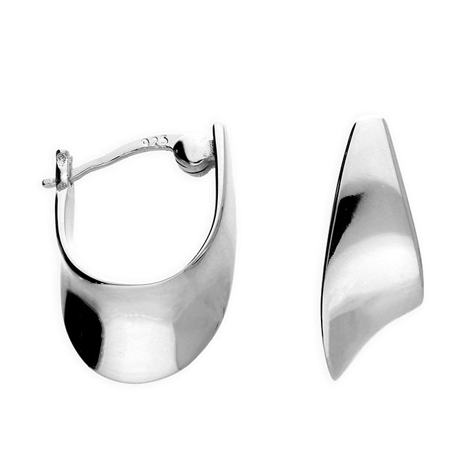 Silver Creole hoop earrings complete with presentation box