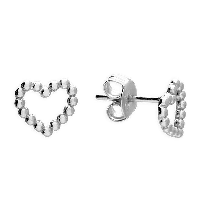 Silver plain stud earrings complete with presentation box