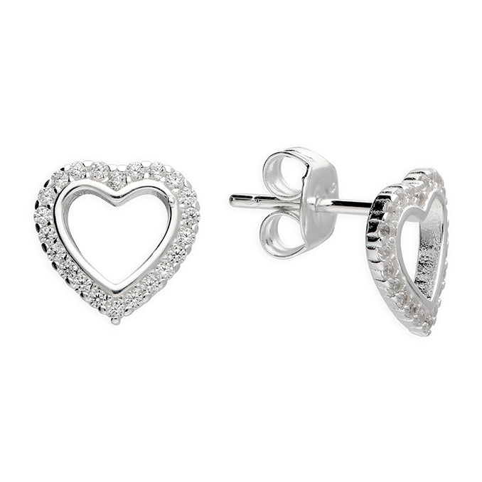 Silver Cubic Zirconia stud earrings complete with presentation box