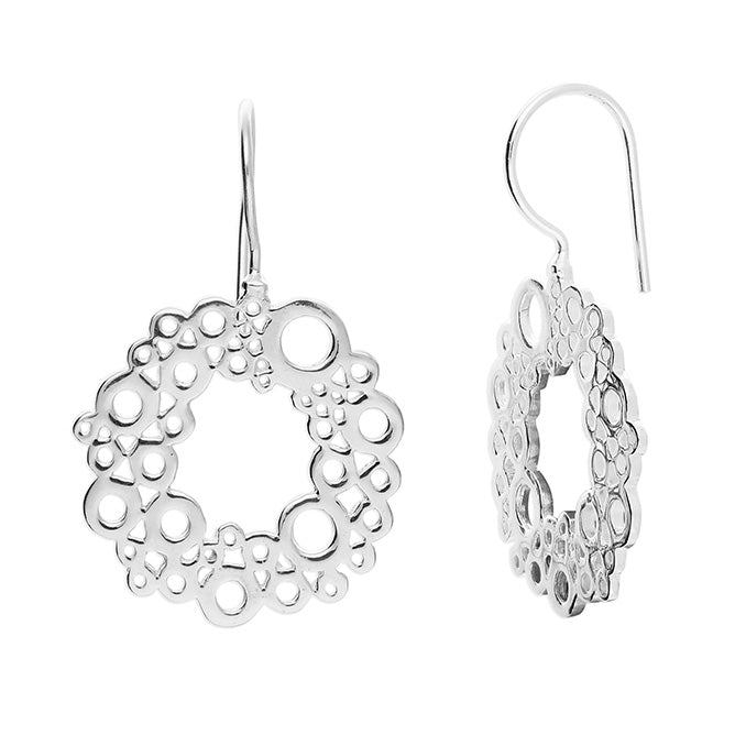 Silver plain drop earrings complete with presentation box
