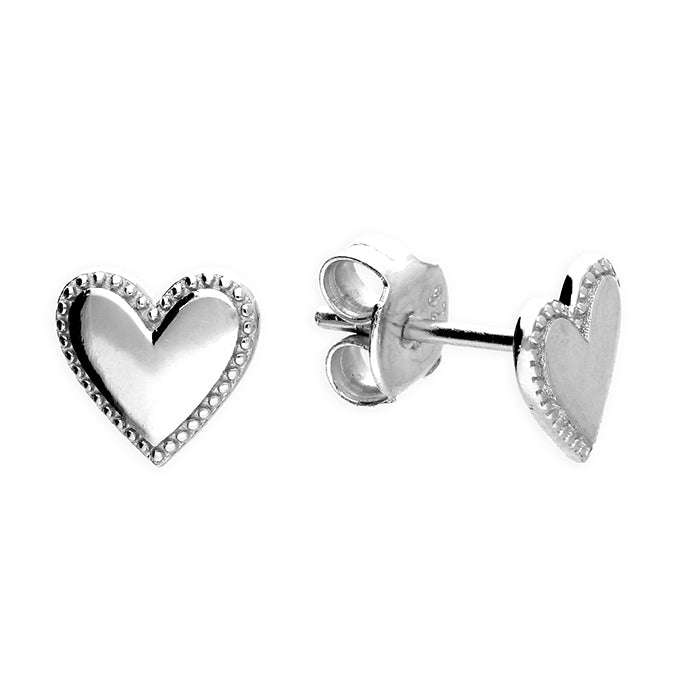 Silver plain stud earrings complete with presentation box