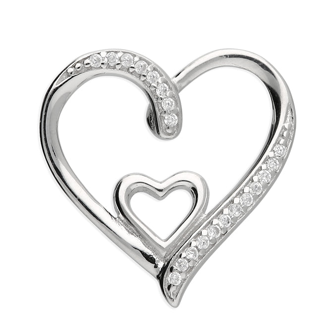 Silver Cubic Zirconia pendant and chain complete with presentation box