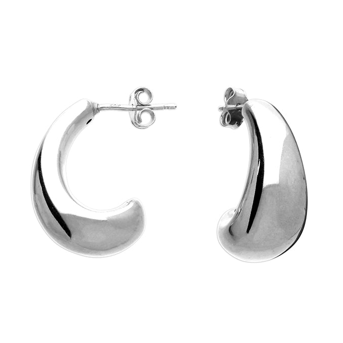 Silver hoop earrings complete with presentation box