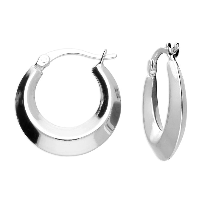 Silver Creole hoop earrings complete with presentation box