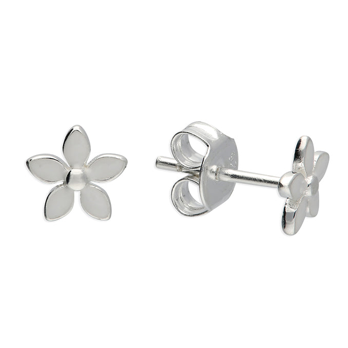 Silver Enamel stud earrings complete with presentation box