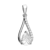 Silver Cubic Zirconia pendant and chain complete with presentation box