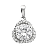 Silver Cubic Zirconia pendant and chain complete with presentation box