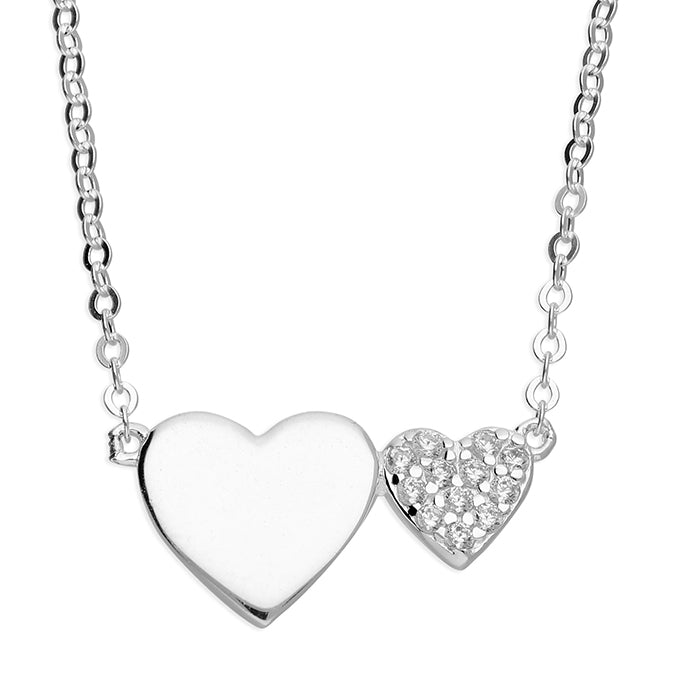 Silver Cubic Zirconia pendant and chain complete with presentation box
