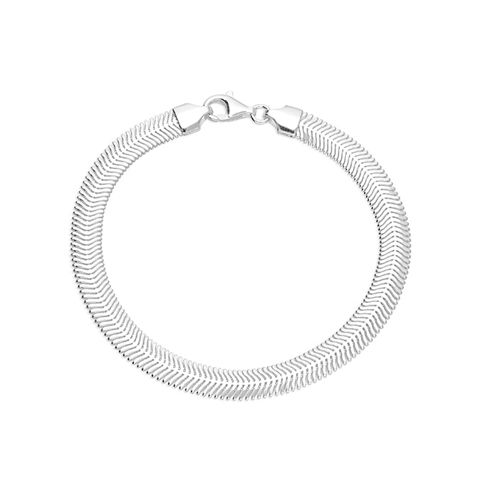 Silver flat snake linked Bracelet complete with presentation box