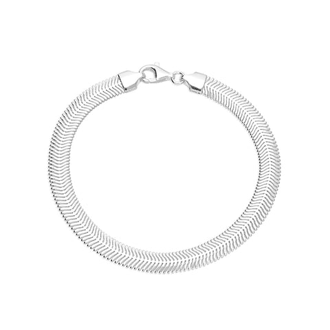 Silver flat snake linked Bracelet complete with presentation box