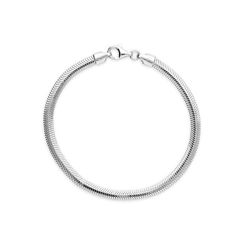 Silver flat snake linked Bracelet complete with presentation box