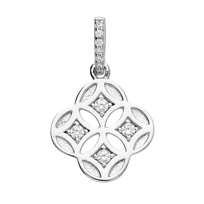Silver Cubic Zirconia pendant and chain complete with presentation box