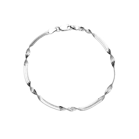 Silver Twisted Herringbone Bracelet complete with presentation box