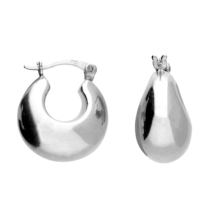 Silver Creole hoop earrings complete with presentation box