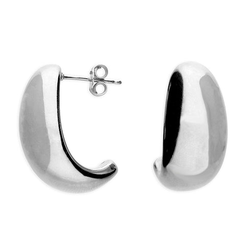 Silver hoop earrings complete with presentation box