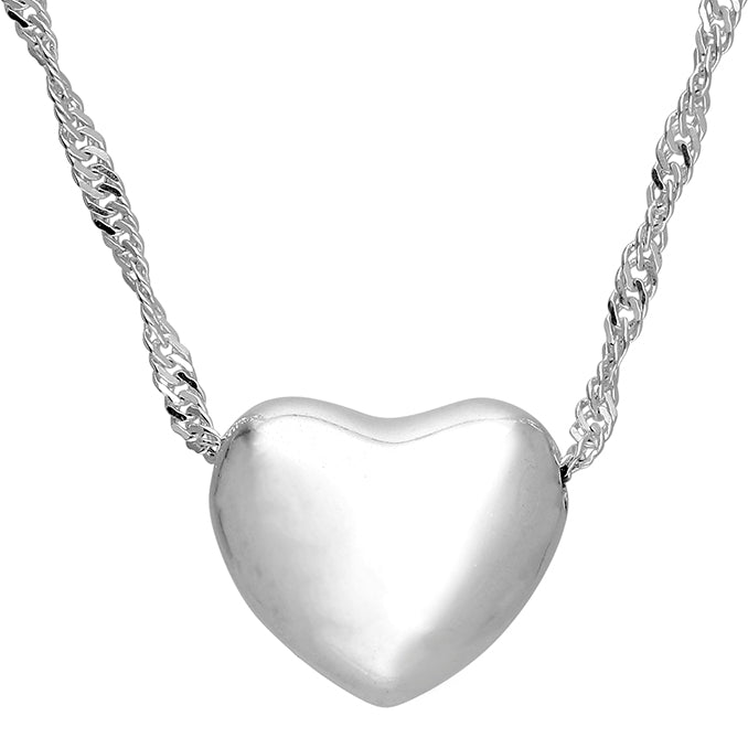Silver plain pendant and chain complete with presentation box