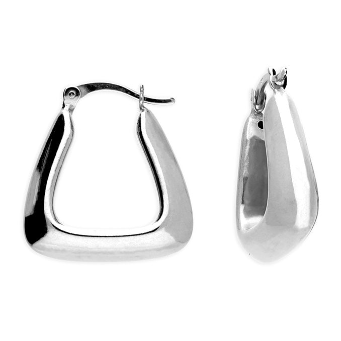 Silver Creole hoop earrings complete with presentation box