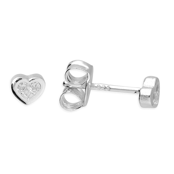 Silver Cubic Zirconia stud earrings complete with presentation box