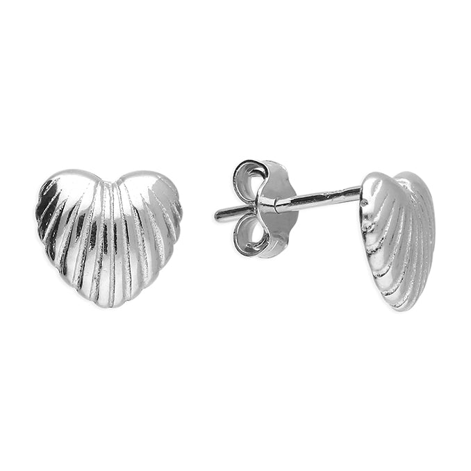 Silver plain stud earrings complete with presentation box