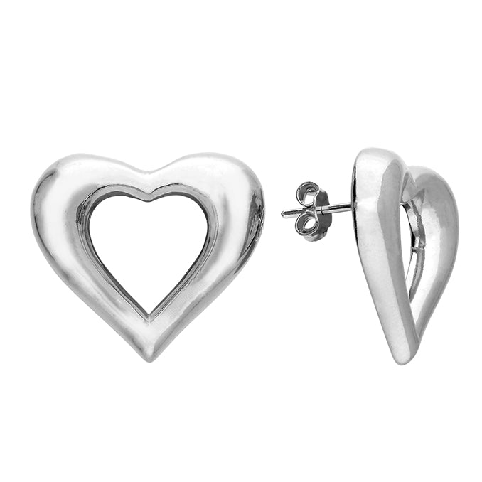 Silver plain stud earrings complete with presentation box