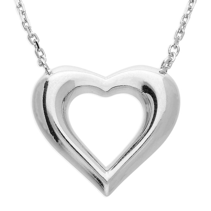 Silver plain pendant and chain complete with presentation box