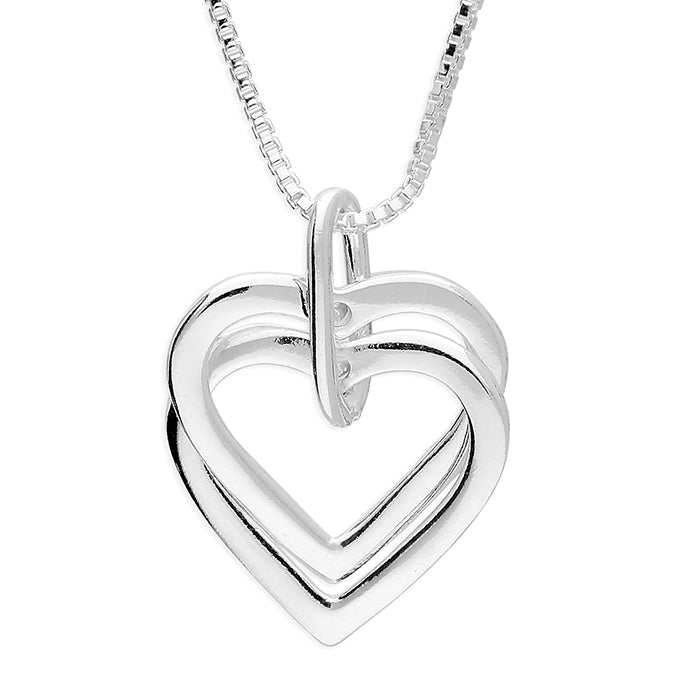 Silver plain pendant and chain complete with presentation box