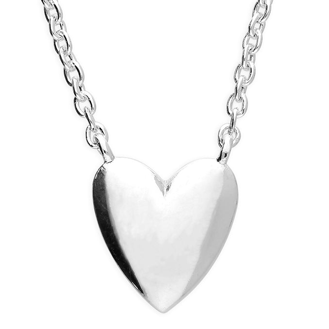 Silver plain pendant and chain complete with presentation box