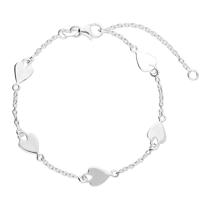 Silver linked heart Bracelet complete with presentation box