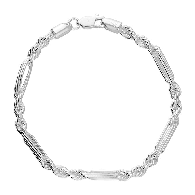 Silver vintage style rope linked Bracelet complete with presentation box