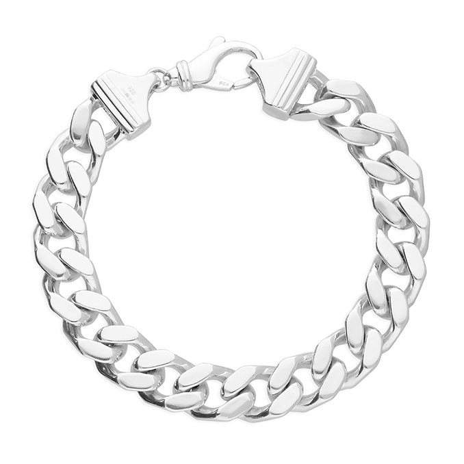 Silver Men's Curb link Bracelet complete with presentation box