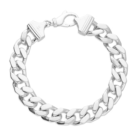 Silver Men's Curb link Bracelet complete with presentation box