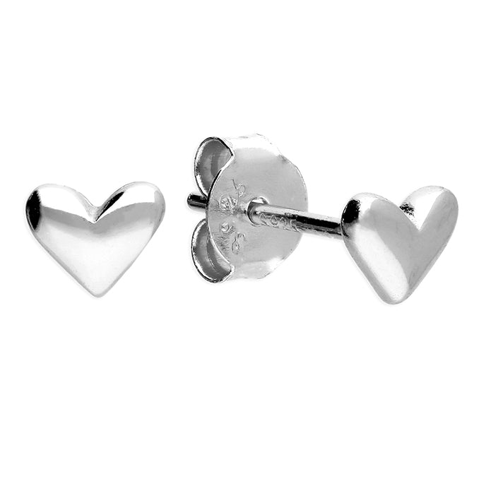 Silver plain stud earrings complete with presentation box
