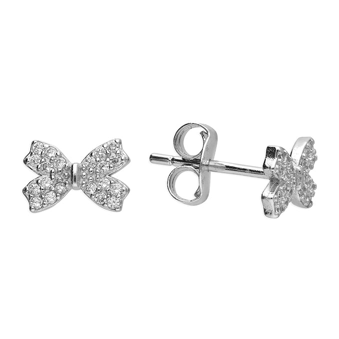 Silver Cubic Zirconia stud earrings complete with presentation box