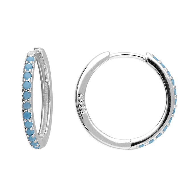 Silver hinged wire hoop earrings complete with presentation box