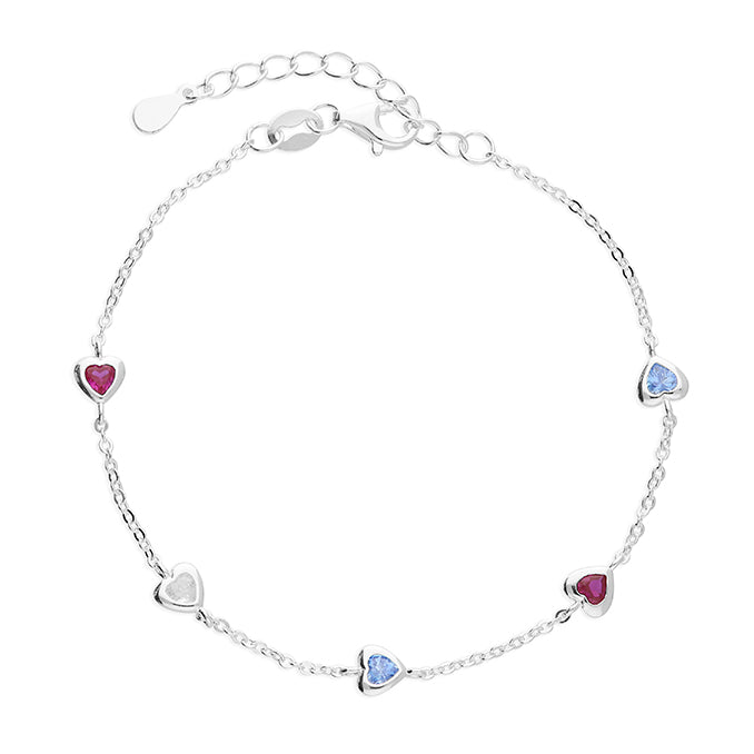 Silver Cubic Zirconia Link Bracelet complete with presentation box