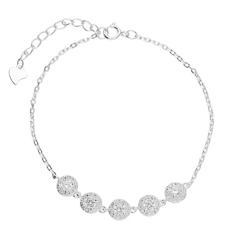 Silver Cubic Zirconia Link Bracelet complete with presentation box
